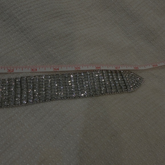 NWT Clash Clothing Sparkling Silver Rhinestone Belt O/S - Picture 3 of 6